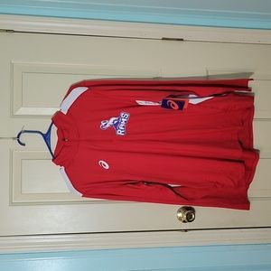 Asics men's Highland Rams Long Sleeve 1/4 Zip Training Top Large